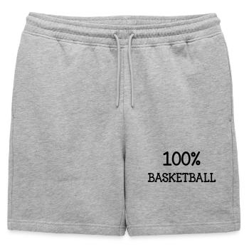 100% basketball – énergie passion terrain  - Short de survêtement homme premium - gris chiné - Devant - AI Model Male 178 light (178cm)