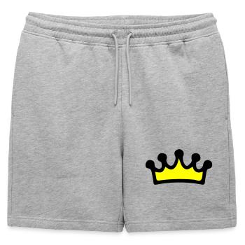 Symbole de la couronne - Short de survêtement homme premium - gris chiné - Devant - AI Model Male 178 light (178cm)