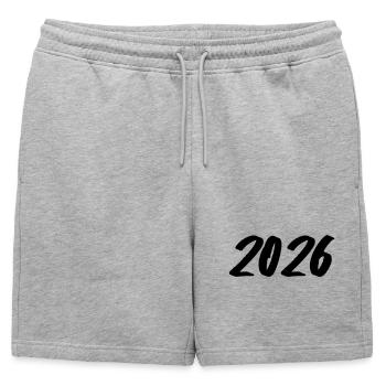 Coup de pinceau année 2026 - Short de survêtement homme premium - gris chiné - Devant - AI Model Male 178 light (178cm)