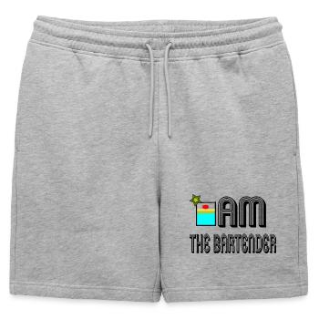 Je suis le barman - Short de survêtement homme premium - gris chiné - Devant - AI Model Male 178 light (178cm)