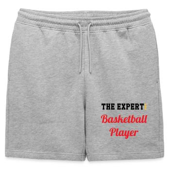 The Basketball Expert - Mens' Premium Organic Sweatshorts - heather grey - Front - AI Model Male 178 light (178cm)