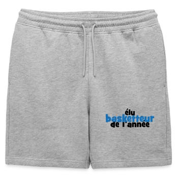 Basket Ball / Basketball / Basktet-Ball / Sport - Short de survêtement homme premium - gris chiné - Devant - AI Model Male 178 light (178cm)