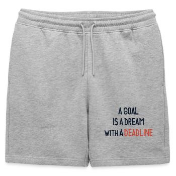 Un objectif est un rêve avec une échéance - Short de survêtement homme premium - gris chiné - Devant - AI Model Male 178 light (178cm)