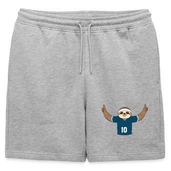 Sloth Sports Fan Jersey Resolutions January Lazy Fit - Mens' Premium Organic Sweatshorts - heather grey - Front - AI Model Male 178 light (178cm)