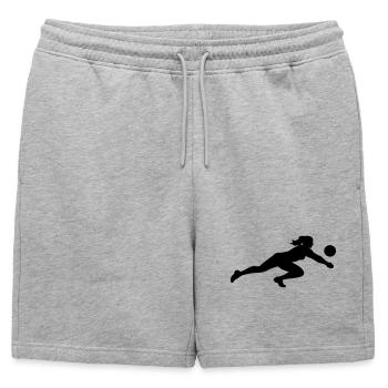Volleyball Silhouette - Mens' Premium Organic Sweatshorts - heather grey - Front - AI Model Male 178 light (178cm)