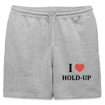 Hold up - Short de survêtement homme premium - gris chiné - Devant - AI Model Male 178 light (178cm)