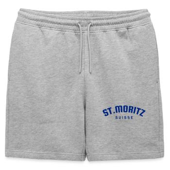 St. Moritz - Suisse - Switzerland - Swiss - Short de survêtement homme premium - gris chiné - Devant - AI Model Male 178 light (178cm)