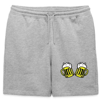 Beer Chop Cheers Comic - Short de survêtement homme premium - gris chiné - Devant - AI Model Male 178 light (178cm)