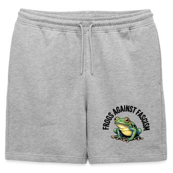 Grenouilles contre le racisme - T-shirt USA Frog - Short de survêtement homme premium - gris chiné - Devant - AI Model Male 178 light (178cm)