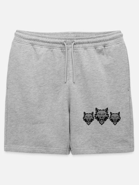 Wolf Team Pack - Mens' Premium Organic Sweatshorts - heather grey