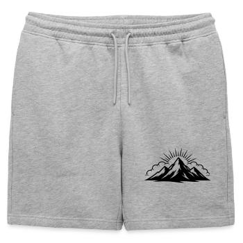 Montagnes Nuages Sommets - Short de survêtement homme premium - gris chiné - Devant - AI Model Male 178 light (178cm)