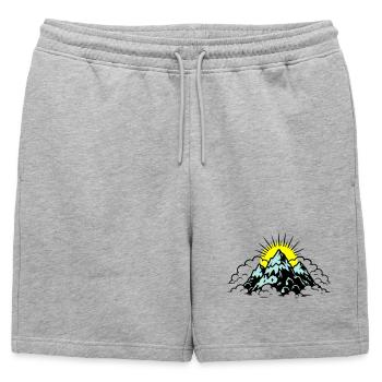 Montagnes Alpes Nature - Short de survêtement homme premium - gris chiné - Devant - AI Model Male 178 light (178cm)