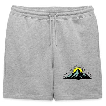 Montagnes Nuages Sommets - Short de survêtement homme premium - gris chiné - Devant - AI Model Male 178 light (178cm)