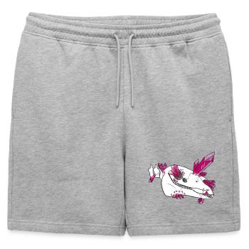 Crystal Skull - Horse (by Leni Riosa) - Mens' Premium Organic Sweatshorts - heather grey - Front - AI Model Male 178 light (178cm)