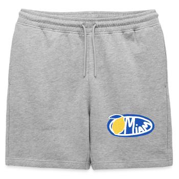 Citron Miam Bleu Logo Oval Rétro - Short de survêtement homme premium - gris chiné - Devant - AI Model Male 178 light (178cm)