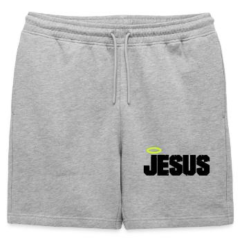 Mon Dieu - Short de survêtement homme premium - gris chiné - Devant - AI Model Male 178 light (178cm)