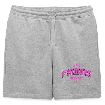 Emblème de la ville rose de Fribourg - Short de survêtement homme premium - gris chiné - Devant - AI Model Male 178 light (178cm)