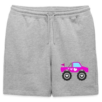 Monster Truck Rose - Short de survêtement homme premium - gris chiné - Devant - AI Model Male 178 light (178cm)