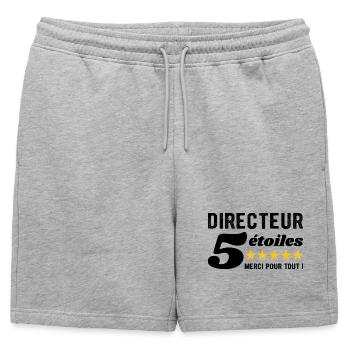 Cadeau Directeur 5 Étoiles - Merci pour tout ! - Short de survêtement homme premium - gris chiné - Devant - AI Model Male 178 light (178cm)
