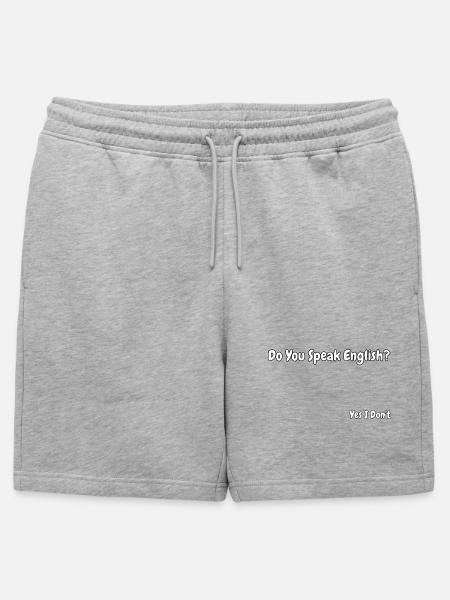Conception drôle de blagues en anglais - Short de survêtement homme premium - gris chiné
