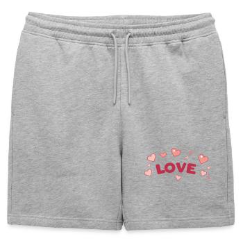Amour et Cœurs Doux Dessin Animé - Short de survêtement homme premium - gris chiné - Devant - AI Model Male 178 light (178cm)