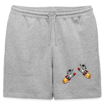 Aventure de la fusée astronaute - Short de survêtement homme premium - gris chiné - Devant - AI Model Male 178 light (178cm)