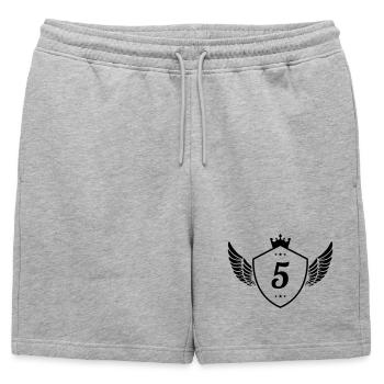 5 Coat of arms - Mens' Premium Organic Sweatshorts - heather grey - Front - AI Model Male 178 light (178cm)