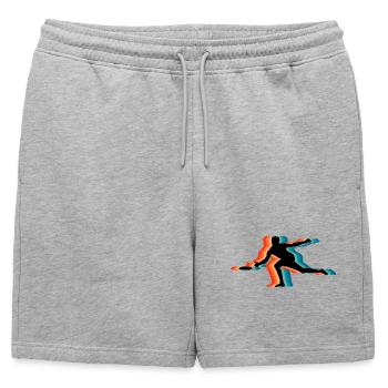 Frisbee Player Retro Silhouette Vintage Flying Dis - Short de survêtement homme premium - gris chiné - Devant - AI Model Male 178 light (178cm)