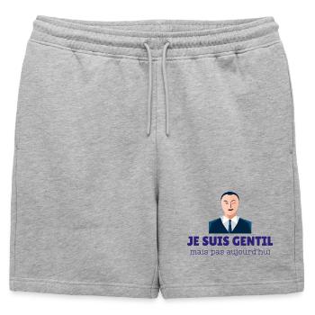 Gentil mais pas aujourd’hui - Short de survêtement homme premium - gris chiné - Devant - AI Model Male 178 light (178cm)