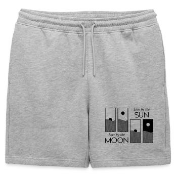 Lever / Coucher de soleil - Short de survêtement homme premium - gris chiné - Devant - AI Model Male 178 light (178cm)