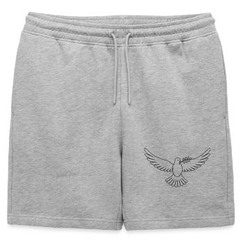 Paix de la colombe - Short de survêtement homme premium - gris chiné - Devant - AI Model Male 178 light (178cm)