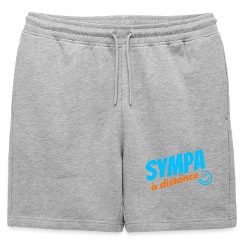 Sympa à distance - Short de survêtement homme premium - gris chiné - Devant - AI Model Male 178 light (178cm)