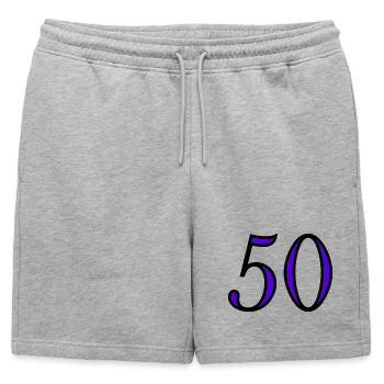 50. 50 ANS. 50e ANNIVERSAIRE. ANNIVERSAIRE 50 ANS. - Short de survêtement homme premium - gris chiné - Devant - AI Model Male 178 light (178cm)