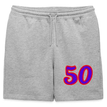 50. 50 ANS. 50e ANNIVERSAIRE. ANNIVERSAIRE 50 ANS. - Short de survêtement homme premium - gris chiné - Devant - AI Model Male 178 light (178cm)