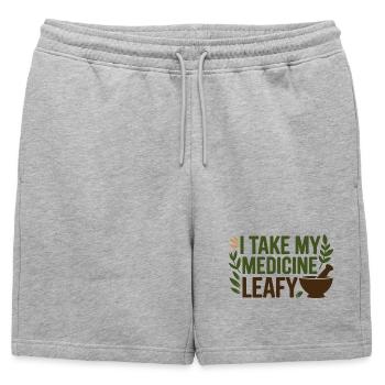 Herboriste Je prends ma médecine Leafy Professional - Short de survêtement homme premium - gris chiné - Devant - AI Model Male 178 light (178cm)