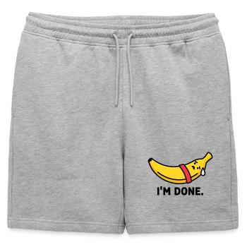 The Workout Burnout Banana - Mens' Premium Organic Sweatshorts - heather grey - Front - AI Model Male 178 light (178cm)