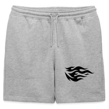 Flammes d’un feu - Short de survêtement homme premium - gris chiné - Devant - AI Model Male 178 light (178cm)