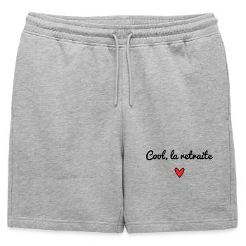 RETRAITE. RETRAITE. RETRAITEE. RETRAITE - Short de survêtement homme premium - gris chiné - Devant - AI Model Male 178 light (178cm)