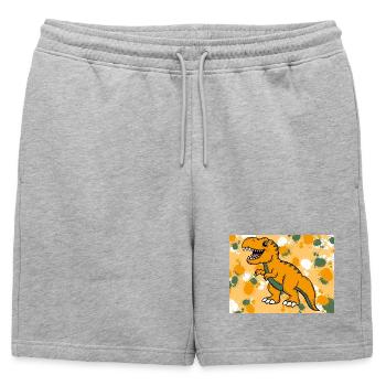 T-Rex Dino - Short de survêtement homme premium - gris chiné - Devant - AI Model Male 178 light (178cm)