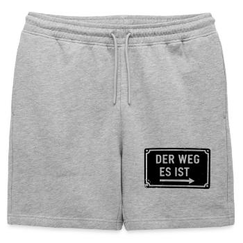 La Voie Est - C’est La Voie - Voie Lactée - Short de survêtement homme premium - gris chiné - Devant - AI Model Male 178 light (178cm)