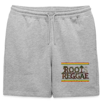 Racines Reggae Forest - Short de survêtement homme premium - gris chiné - Devant - AI Model Male 178 light (178cm)