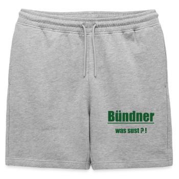 Bündner Wortwitz Grün Graphic - Short de survêtement homme premium - gris chiné - Devant - AI Model Male 178 light (178cm)