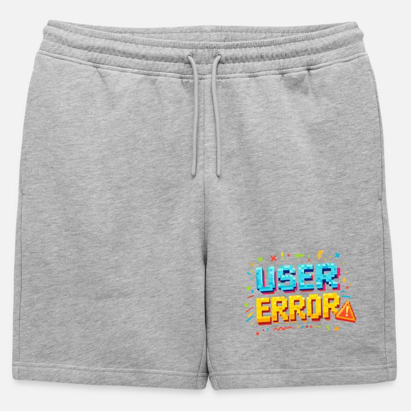 User Fehler Pixelkunst - Männer Premium Organic Sweatshorts - Grau meliert