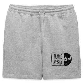 faire une pause - Short de survêtement homme premium - gris chiné - Devant - AI Model Male 178 light (178cm)