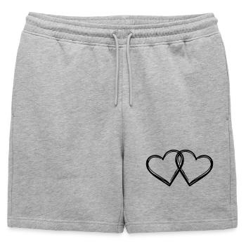 Mariage en couple Hearts - Short de survêtement homme premium - gris chiné - Devant - AI Model Male 178 light (178cm)