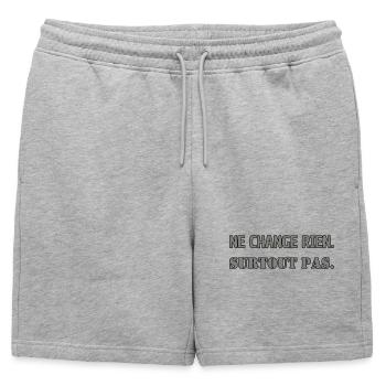 Ne change rien. Surtout pas. - Short de survêtement homme premium - gris chiné - Devant - AI Model Male 178 light (178cm)