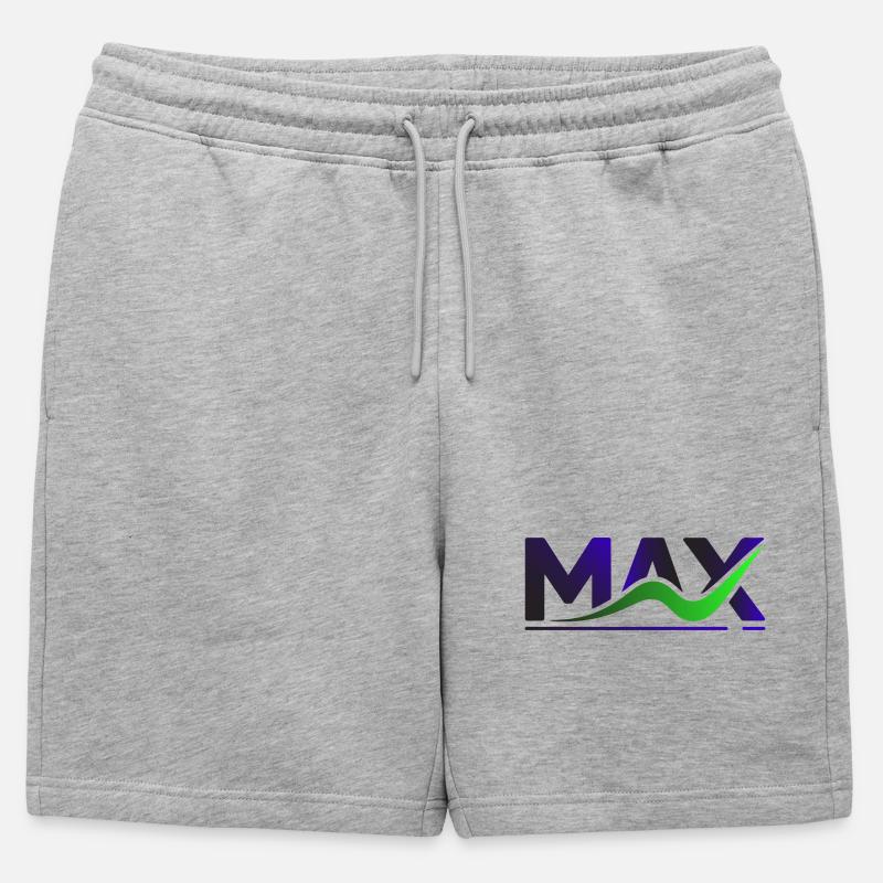 MAX Wave Gradient Logo Tee - Mens' Premium Organic Sweatshorts - heather grey