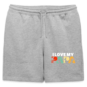 J’aime mon papa guitariste musicien - Short de survêtement homme premium - gris chiné - Devant - AI Model Male 178 light (178cm)