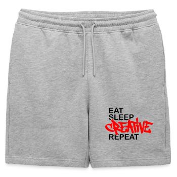 Mange, dors, Répète Créatif - Short de survêtement homme premium - gris chiné - Devant - AI Model Male 178 light (178cm)