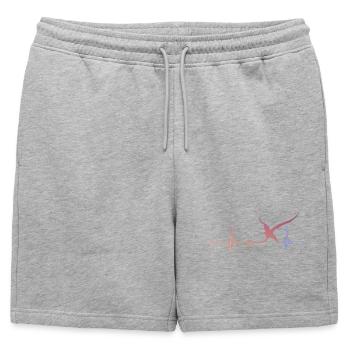 Heartbeat meets bird flight - Mens' Premium Organic Sweatshorts - heather grey - Front - AI Model Male 178 light (178cm)